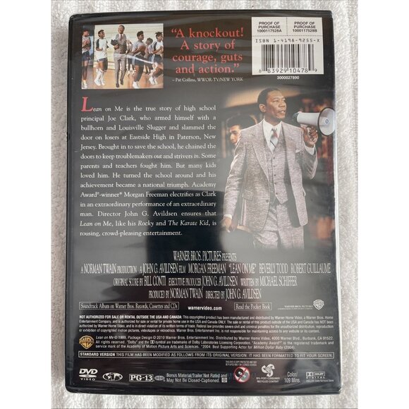 Lean On Me DVD Morgan Freeman NEW - Picture 2 of 2